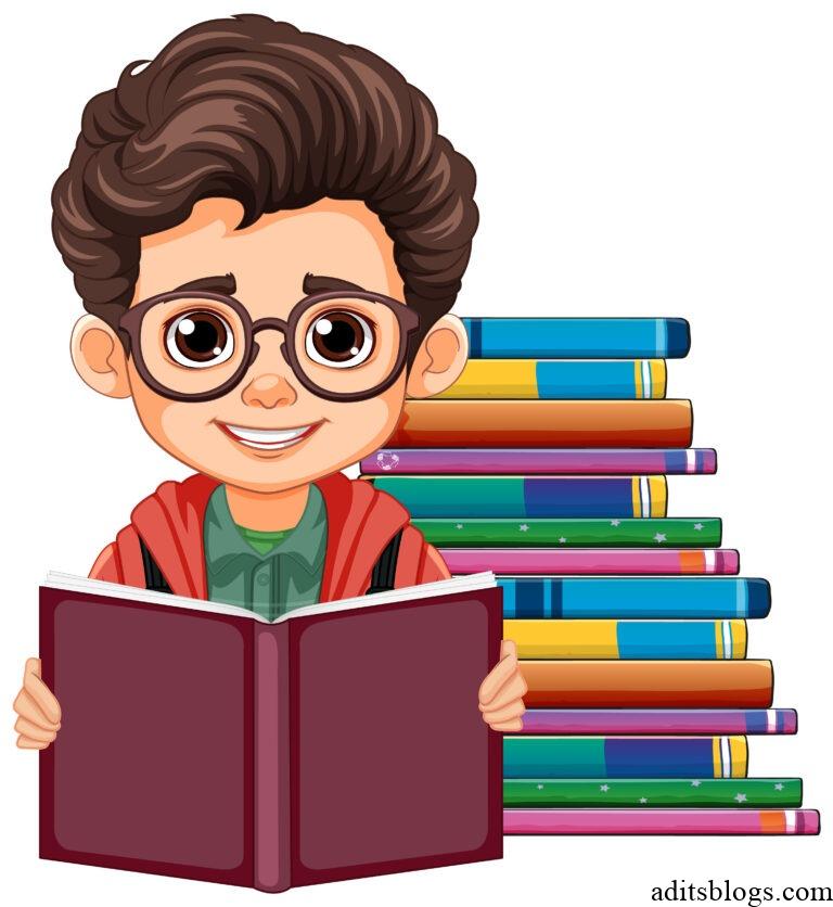 Aditsblogs - Smart Boy Reading Book