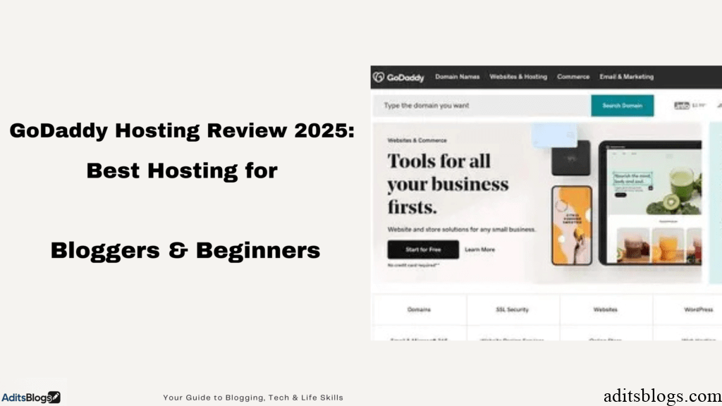 Illustration of GoDaddy Hosting dashboard for bloggers and beginners