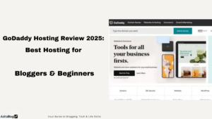 Illustration of GoDaddy Hosting dashboard for bloggers and beginners
