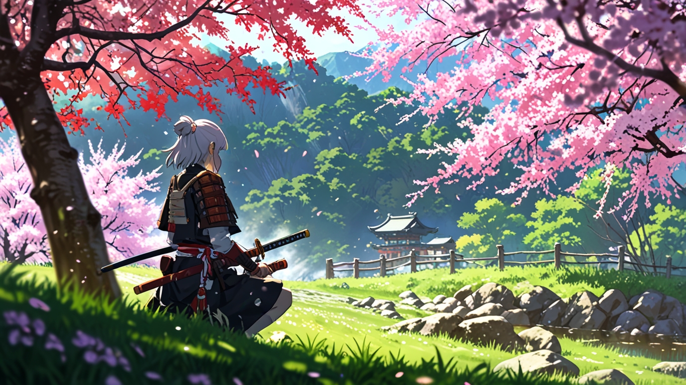 Free Wallpaper Download 12 Backlit samurai at sunset wallpaper by aditsblogs.com