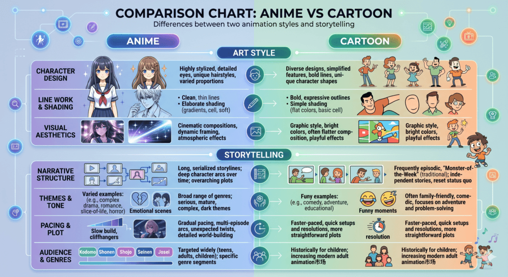 Anime vs Cartoon