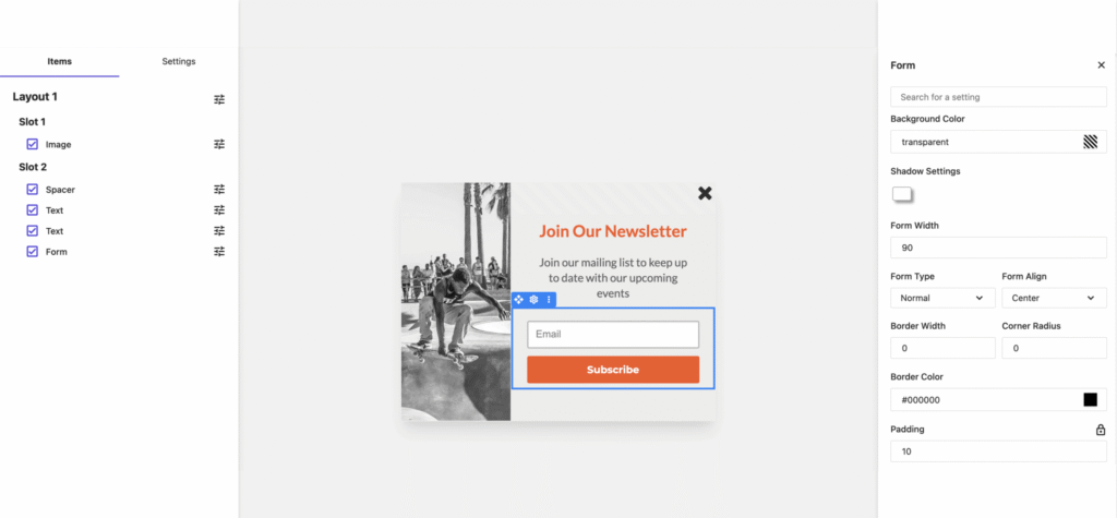 Official Moosend subscription form interface screenshot from its partner resource center.