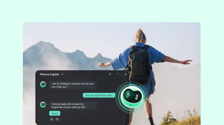 Filmora official demonstration of its AI editing assistant.